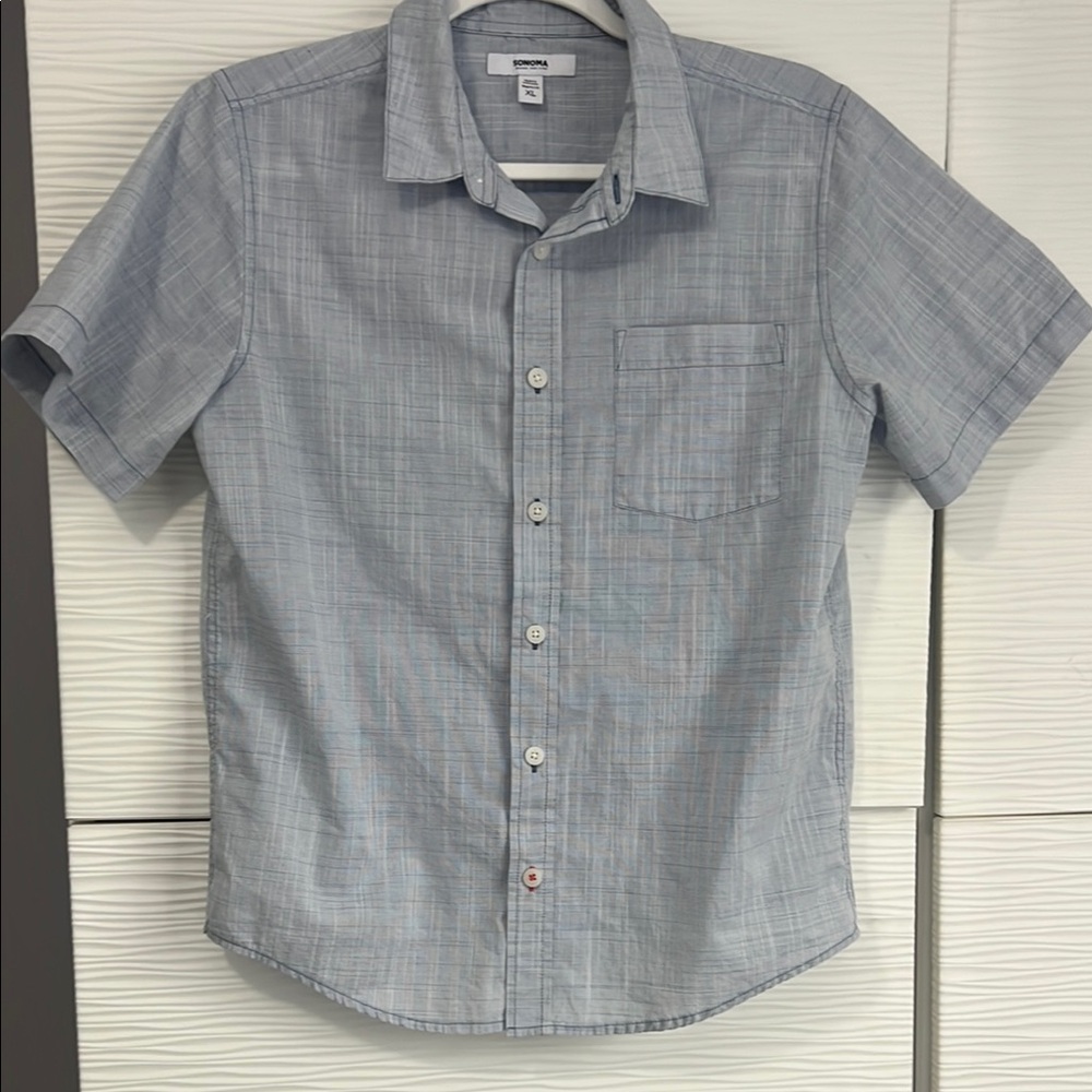 SONOMA Boys size XL Blue Casual Button Down Shirt with pocket Kohls